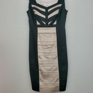 Beautiful black satin Cache cocktail dress
